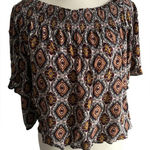 Gimmicks by BKE  Women's Blouse Short Sleeve Round Neck Geometric .Size S Photo 0