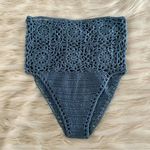 Boutique Blue Crochet Knit Rave Beachwear Boho Bikini Bottoms Photo 6