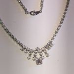 Vintage Silver Tone CZ Rhinestone Formal Classic Boho Necklace Photo 1