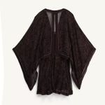 ZARA  linen dress mini bohemian hippie Chic brown Dress with Paisley Pattern Photo 5