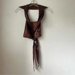 Princess Polly Devi Brown Satin Halter Crop Top 2 Photo 5