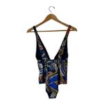 ZARA  Swimsuit Womens Small Blue Floral Print‎ Tropical One Piece Bathing Suit Photo 4