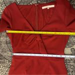 Hutch  Women’s Size XS Red Orange Tie Front Fit & Flare Crepe Mini Dress Photo 7