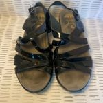 Dansko  Dani Black Patent Leather Strappy Wedge Sandals Women's Size 38 Boho Photo 2