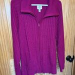 st. john's bay St John’s Bay Womens Sweater Size 2XL Hot Pink Knit Full Zip Collared Photo 7