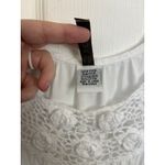XCVI  White Crochet Embroidered Tunic Mini Dress Size Medium Boho Cottage Cotton Photo 3