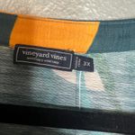 Vineyard Vines  Flutter Sleeve Pintuck Top‎ Plus Sz 3X Tropical Abstract NWT Blue Photo 3