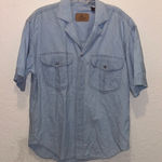 Lizwear Liz Claiborne 90s vintage chambray denim short sleeve shirt unisex Size M Photo 0