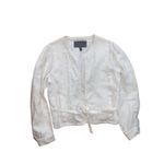 J.Crew  Womens‎ 100% Linen Embroidered Jacket Size 10 Ivory Top Photo 2