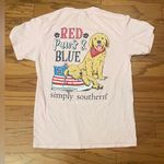 Simply Southern - Light Pink Short Sleeve Tee Doggy’s on the back Size M Photo 4