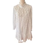 J.Crew Dress Women’s Ruffle Neck White Mini Embroidered Eyelet L nwt Photo 2