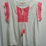 Solitaire  White Blouse with Pink Embroidery Photo 0