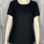 Calvin Klein  Black Textured Striped Shirt Size Medium Photo 0