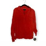 Edith Ella XL Orange Button Down Shirt Women’s Long Sleeve Photo 1