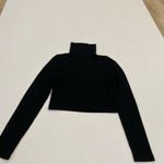 Madewell Black Ribbed Mock Neck Long Sleeve Crop Top Women’s Size XS Photo 1