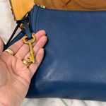 Fossil  Navy Blue Leather Crossbody Purse Zippered Top No1954 Photo 4