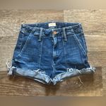 MOTHER Frayed Hem Jean Shorts in Blue Size 23 Photo 8