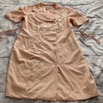 Barrie Pace Ltd Vintage Peach 100% Pure Silk Double Breasted Shift Dress, size 6 Photo 9