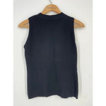 Milly  Keyhole Twist Sweater Top Sleeveless in Black Size S Photo 4