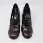 Kenneth Cole  brown heeled leather loafers Photo 3