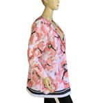 Alfani PINK, BLACK & WHITE FLORAL PRINT NEOPRENE MID LENGTH BLAZER (L) Photo 2