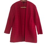 Talbots  Hot Pink 100% Cotton Cable Knit Open Cardigan Size Medium Photo 0