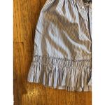 Alexis Dress Womens Medium Blue Stripe Ruffle Collar Tie Waist Button Front Photo 5