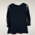 EDISTA Women's Vintage Y2K Sheer Lace Sleeve Embellished Scoop Neck Top Size L Black Size L Photo 6