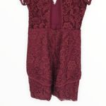 WAYF  Lace Mini Dress in Burgundy Back Cutout Short Sleeves size XS Revolve Photo 6