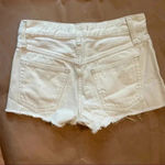 Free People White Denim Distressed Shorts Button Fly EUC Photo 4
