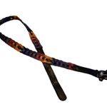 Vintage 1980’s Multicolored Leather Belt With Interlacing Circles. Photo 3