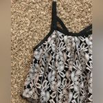 Free People floral embroidered, flowy tank top with strappy zip up back Photo 2