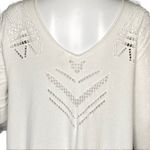 Free People Shirt Womens Small White Scoop Laser Cut Textured Neutral Edgy Photo 4