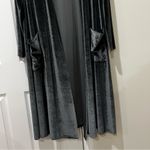 LuLaRoe Velvet Size Large Grey Velvet Sarah Cardigan Long Duster With Pockets Photo 4