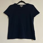 J.Crew  Cashmere Short Sleeve Crewneck Sweater Top Navy Blue Size Medium Photo 0
