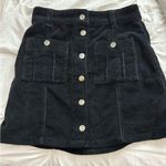 Ba&sh  Dora Black Corduroy Denim Button Mini Skirt with Pockets size 1 Photo 1