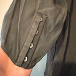 Vince Women's Silk Olive Green 3/4 sleeve scoop neck Top in size large Photo 7