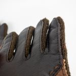 Interpur Vintage Brown Knit Fabric Vinyl Patch Gloves Womens One Size Photo 3