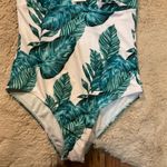 Beachsissi  Swimsuit Size Small One Piece Palm Leaf‎ White Green New With Tags Photo 2