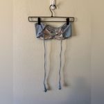 Acacia Swim Revolve Lumahai Bikini Top Baby Blue Snakeskin Size L Summer Vacay Size L Photo 4