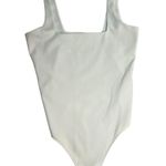 Good American  Square Neck Tank Thong Bodysuit White Snaps Size 3 US Large NWT Photo 0
