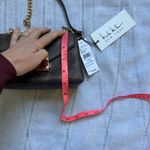 Nicole Miller NWT faux leather crossbody chain brown logo purse Photo 11