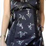 Urban Outfitters Black Floral Satin Mini Slip Dress Summer Boho Women's size XS Photo 0