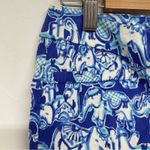 Lilly Pulitzer  Blue Elephant Print Slim Fit Chino Pants 2 Preppy Slacks Womens Photo 2