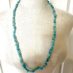 blue dyed mother of pearl chip necklace Photo 1