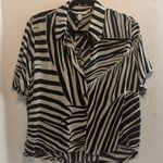 H&M  Black and White Striped Button Down Shirt Photo 1