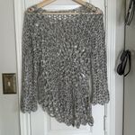 Tempo Paris Y2k vintage asymmetrical crochet metallic bell sleeve blouse Photo 2
