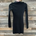 Cotton Citizen Ibiza Long Sleeve Polo Dress in Ribbed Black Size Small Photo 5