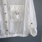 No Comment  White Pullover Button Front Elastic Waist Long Tab Sleeves XL NWT Photo 6