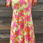 Lilly Pulitzer  Neon Floral Shirt Sleeve Cotton T-Shirt Dress Size Medium Photo 0